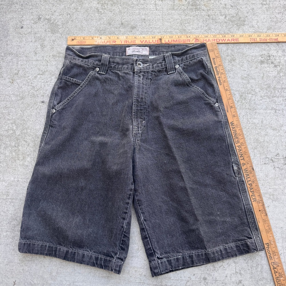 Levi Strauss Mens Black Carpenter Denim Shorts Size 30 Baggy y2k style - Picture 4 of 6